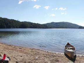 A wide beach and beautiful vista await those who portage into O.S.A. Lake from Killarney Lake. (Jim Moodie/Sudbury Star)