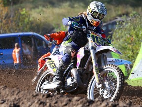 Rider Chris Clark competes in the Maguire's Motocross Racing Nationals on Saturday August 27, 2016 in Madoc, Ont. Tim Miller/Belleville Intelligencer/Postmedia Network