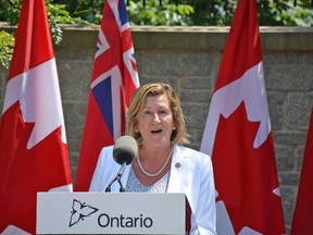 Helena Jaczek, the Minister of Community and Social Services, speaks in Brockville on Wednesday, July 6, 2016 (Sabrina Bedford/Brockville Recorder and Times/Postmedia Network)