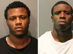 Chicago police said Derren Sorrells (left) and his brother Darwin Sorrells Jr. (right) have been charged Sunday, Aug. 28, 2016, with first-degree murder in the shooting death of Nykea Aldridge. (Chicago Police Department via AP)