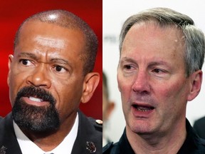 Milwaukee County Sheriff David Clarke, left, and the city’s Chief of Police Edward Flynn.