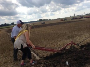 Irelyn St. Onge, 16, from Seaforth showcases her ploughing skills.      (Photo courtesy of Facebook)