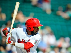 In the third, Casio Grider lifted a one-out, solo home run to left in the third inning of a 3-2 loss to the Sioux City Explorers on Sunday, August 27, 2016 at Shaw Park in Winnipeg.
JEFF MILLER/Winnipeg Goldeyes