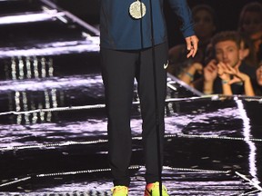 Jimmy Fallon presents the Video of the Year award during the 2016 MTV Video Music Awards at Madison Square Garden on August 28, 2016 in New York City.  (Photo by Michael Loccisano/Getty Images)