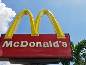 This Tuesday, June 28, 2016, photo shows a McDonald's sign in Miami. (AP Photo/Alan Diaz)