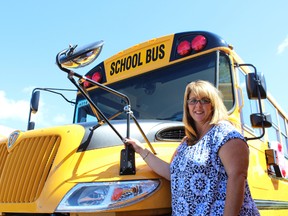 Samantha Reed/The Intelligencer
Sherry Barker of Parkhurst Transportation is advising drivers to take extra caution around school buses in the upcoming weeks. Belleville Police Service is also asking drivers to use caution and asking drivers to learn the laws around stopped school buses.