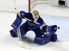 St. Louis Blues goalie Brian Elliott. (THE CANADIAN PRESS/AP, Jeff Roberson)