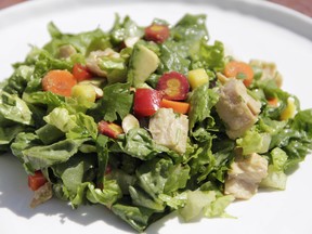 This Aug. 24, 2016 photo shows chopped albacore tuna salad with Asian dressing in Coronado, Calif. This dish is from a recipe by Melissa d'Arabian.