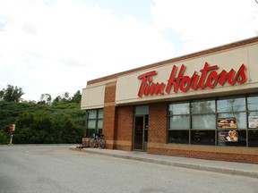 A Tim Hortons is pictured in Peterborough, Ont., in this July 13, 2016 file photo. (Clifford Skarstedt/Peterborough Examiner/Postmedia Network)