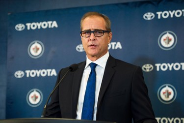 Winnipeg Jets head coach Paul Maurice speaks to the media during a press conference in Winnipeg on Wednesday, August 31, 2016. THE CANADIAN PRESS/David Lipnowski