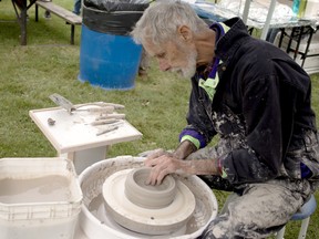 Don Ross demonstrated how to make a pot at the inaugural Halls Creek Festival in Centennial Park in Ingersoll in 2015. (BRUCE CHESSELL/Sentinel-Review file photo)