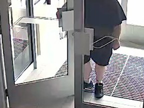 The suspect of a robbery at the Royal Bank at 2628 Princess St. in Kingston, Ont. on Thursday August 25, 2016.Supplied Photo