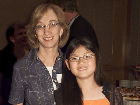 Andria Spindel, president and CEO of the Ontario March of Dimes, with her daughter Mattea Duprey, 10.
