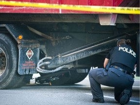 Ottawa Police are investigating a fatal cyclist accident at the corner of Laurier and Lyon Street Thursday September 1, 2016. Ashley Fraser, Postmedia