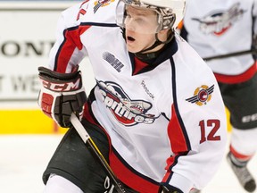 Windsor Spitfires forward Ben Johnson plays against the London Knights on Jan. 27, 2012. (CRAIG GLOVER/The London Free Press)