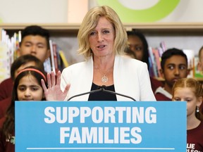 Alberta Premier Rachel Notley speaks at the opening of Nellie Carlson School, a brand new K-9 school, in Edmonton, Alberta on Thursday, September 1, 2016. Ian Kucerak / Postmedia