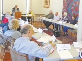 A group presentation and discussion takes place at Grosvenor Lodge, home of the Society for Learning in Retirement.  (Submitted photo)