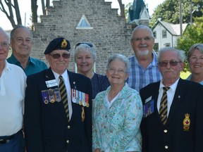 Submitted photo by Peggy DeWitt
Pictured (from left to right) are members of the 2016 Veterans’ Day celebration at Glenwood Cemetery in Picton. They include Rev. Bill Kidnew, Chaplain Branch 78 Royal Canadian Legion (RCL), Tom Ross, President 415 Wing Royal Canadian Air Force Association (RCAFA), Mike Slatter, Parade Marshall Branch 78 (RCL); Mary Lazier-Corbett, Glenwood Board, Sandra Latchford, chairperson Glenwood Cemetery Board, Bill Maier, 1st VP 415 Wing (RCAFA), Pat Burrows, president Branch 78 (RCL), Debbie Rankin, chairperson Veterans’ Day Committee Glenwood and Helma Oonk, Manager Glenwood Cemetery. The celebration will be held Sept. 24 from 9:45 a.m. until 3 p.m.