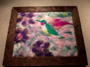 A felted image of a Humming Bird, Charis Ng’s favourite piece in this collection. Ng has a fondness for birds and is a keen bird watcher. - Photo by Yasmin Mayne