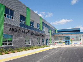 Molly Brant Elementary School, the Limestone District School Board's newest school, is set to open its doors to students on Tuesday. (Julia McKay/The Whig-Standard)