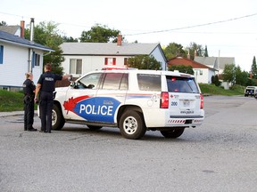 Members of the Greater Sudbury Police Uniform Patrol and Tactical Unit were on the scene of a weapons complaint in Levack, Ont. on Wednesday August 31, 2016. The standoff ended peacefully around 8:30 after five-and-a-half hours with a male suspect in custody. Gino Donato/Sudbury Star/Postmedia Network