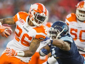 The Argonauts didn't include Bryan Hall (right) on their 46-man roster for their game against the Tiger-Cats on Labour Day. (Ernest Doroszuk/Toronto Sun)