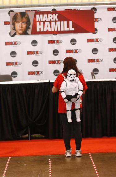A fan looking to see where Mark Hamill had been at the final day of Fan Expo Canada at the Metro Toronto Convention Centre on Sunday September 4, 2016. Michael Peake/Toronto Sun/Postmedia Network