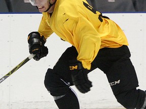 Nathan Dunkley, in action at the Kingston Frontenacs training camp last week, scored the game-winning goal in a 3-2 victory over the host Ottawa 67's in OHL preseason play on Sunday. (Ian MacAlpine/The Whig-Standard)