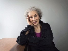 Author Margaret Atwood sits for a portait while promoting her new books "Angel Catbird" and "Hag-Seed" in Toronto on July 28, 2016.  THE CANADIAN PRESS