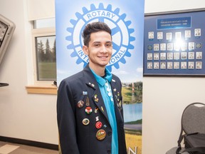 Vermilion Rotarians officially welcomed 17-year-old Gustavo Rattmann to the community on Thursday, Sept. 1, during their regular meeting at the Vermilion Regional Centre. Taylor Hermiston/Vermilion Standard/Postmedia Network.