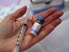 Measles, mumps and rubella vaccine. File Photo