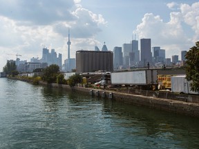 Looking west from Cherry St. bridge in the Don Lands. (Ernest Doroszuk/Toronto Sun)