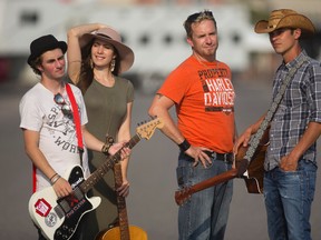 Tommy Brier, Jessica Allossery, Scott Bollert and Shawn Cowan are among local performers in the I Love Local beer garden at Western Fair. (MIKE HENSEN, The London Free Press)