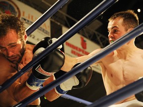 Cam O'Connell, shown here fighting in 2013, will be in the main event on the KO 76 card Friday at the Shaw Conference Centre. (File)