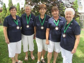 Submitted photo: Provincial 55 + Games 5 Pin team from Chatham-Kent earned bronze at the recently held games. Left to right, Pat Bechard, Connie McDonald, Helen Vandenbogaerde, Barrie Lynn VanLeatham, Ruth Van Wolde.