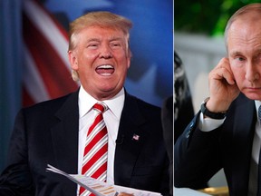 Donald Trump (left) and Vladimir Putin. (AP Photo/Evan Vucci and Mikhail Klimentyev/Sputnik, Kremlin Pool Photo via AP photos)