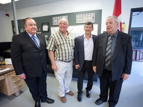 Meghan Balogh/Postmedia Network
From left: Chief R. Donald Maracle, Marmora mayor Terry Clemens, MP Mike Bossio and Deseronto mayor Norm Clark.