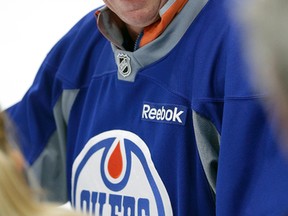 Former Edmonton Oiler Wayne Gretzky skates on the ice at Rogers Place on Thursday September 8, 2016, the day the new arena officially opened. (Photo by Larry Wong/Postmedia)