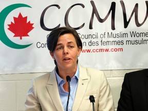 Then-Labour Minister and Minister for the Status of Women Kellie Leitch announces goverment support for a project to address violence committed in the name of so-called "honour." on September 5, 2013 at the Chris Gibson Recreational Centre in Brampton, Ont. (Michael Peake/Toronto Sun/Postmedia Network)