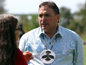 Assembly of First Nations National Chief Perry Bellegarde attends a Robinson-Huron Treaty commemoration gathering at Sault Ste. Marie National Historic Canal in this file photo.