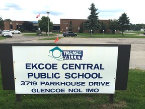 Pupils and staff could be back at Glencoe?s mould-shuttered Ekcoe Central elementary school next week, a school board official says. (DEREK RUTTAN, The London Free Press)