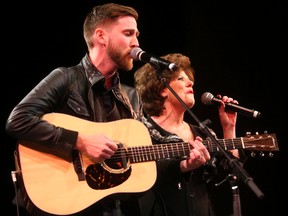 John Abrams and Marie Bottrell perform in the CCMA Legends Show at Centennial Hall on Friday night. (MIKE HENSEN, The London Free Press)