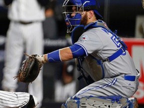 Toronto Blue Jays catcher Russell Martin during the third inning of his team's game against the New York Yankees on Sept. 7, 2016, in New York. (ADAM HUNGER/AP)
