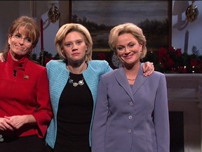 Tina Fey and Amy Poehler host NBC's 'Saturday Night Live.' (Supplied by WENN.com)