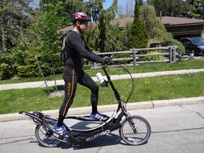 Toronto Police Supt. Heinz Kuck's latest fundraising effort for Victim Services Toronto will see him ride an ElliptiGo bike from the city's west end to the Quebec border. (PHOTO SUPPLIED BY TORONTO POLICE)