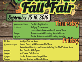 Here is the schedule for the 171st Seaforth Fall Fair. (Photo courtesy of the Seaforth Agriculture Society website)