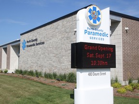 Perth County Paramedic Services Headquarters. MIKE BEITZ/Postmedia Network