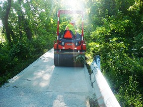 Paving work is done on the Howard Watson Nature Trail in Sarnia. An open house to mark recent improvements is planned for Sunday. (Submitted)