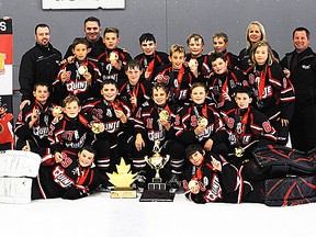 The minor peewee Quinte Red Devils.