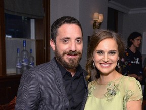 Director Pablo Larrain (L) and actress Natalie Portman at the Jackie TIFF party hosted by GREY GOOSE Vodka and Soho House Toronto on September 11, 2016 in Toronto. (Stefanie Keenan/Getty Images for Grey Goose Vodka)